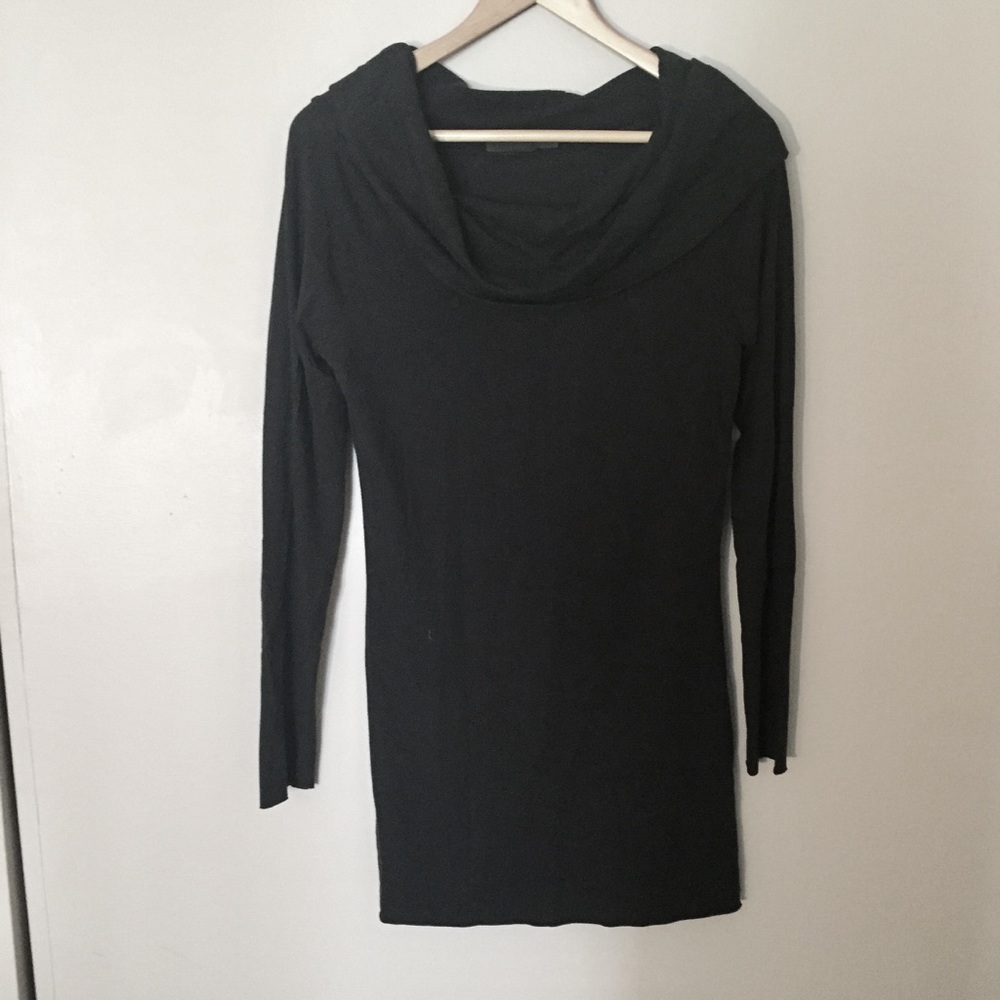 The Limited Black Cowl Neck Long Sleeve Dress Small Stretchy Knit